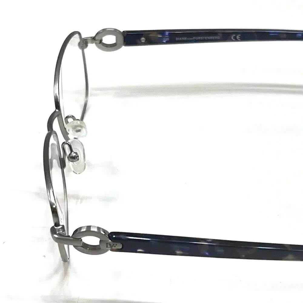 NEW Diane von Furstenberg DVF 8046 046 Matte Silver Eyeglasses Frames 51-16-135